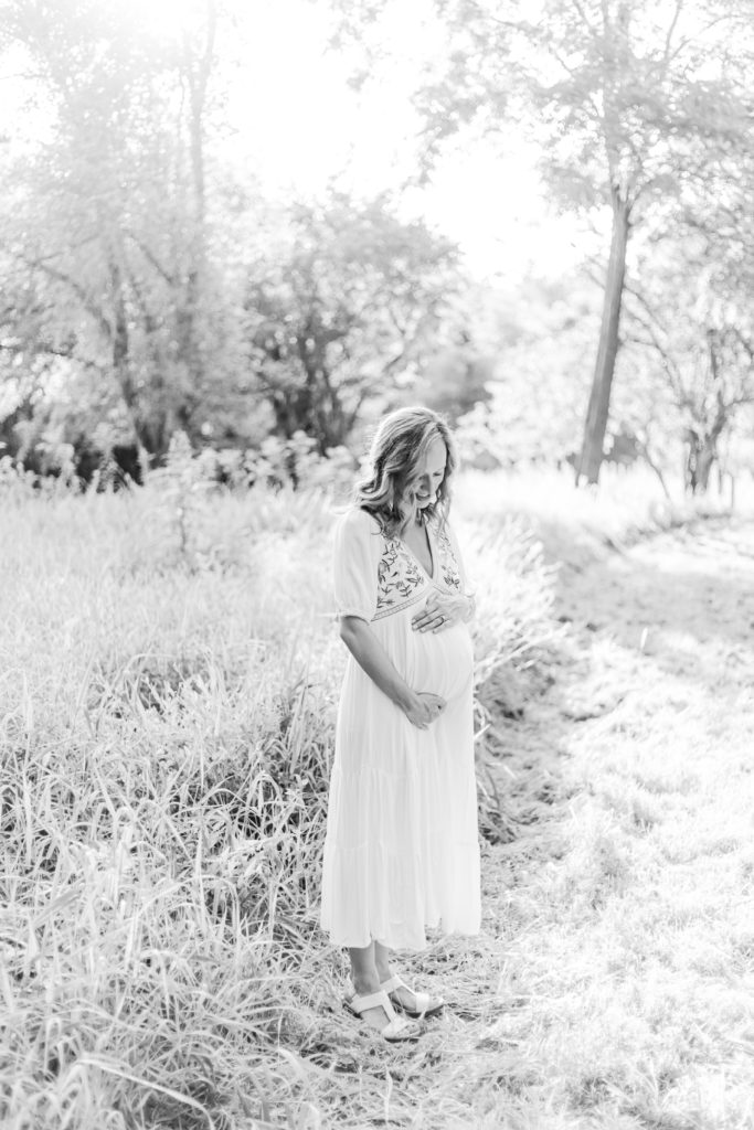 Metrowest Family Photographer Maternity session with pregnant mom in summer